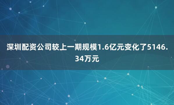 深圳配资公司较上一期规模1.6亿元变化了5146.34万元